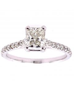 0.90 Ct. GIA Certified Radiant Cut Diamond Engagement Ring.