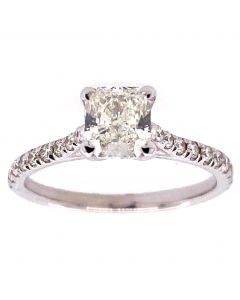 1.05 Ct. EGL Certified Radiant Cut Diamond Engagement Ring.