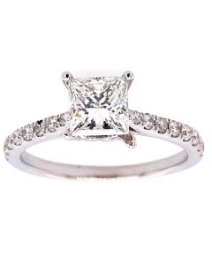 1.02 Ct. EGL Certified Princess Cut Diamond Engagement Ring.
