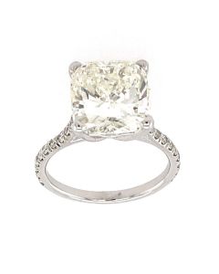 5.53 Ct. GIA Certified Cushion Cut Diamond Engagement Ring.