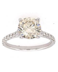 2.02 Ct. GIA Certified Round Brilliant Cut Diamond Engagement Ring.