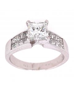 1.17 Ct. Princess Cut Diamond Engagement Ring.