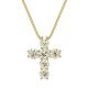 4.61 Ct. Total Weight 6 Round Brilliant Cut Diamond Cross Pendant.