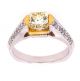 1.02 Ct. Radiant Cut Fancy Color Diamond Engagement Ring.