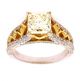18Kt 2-Tone Gold 2.07 Carat Princess Cut Diamond Engagement Ring.