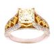 18Kt 2-Tone Gold 2.07 Carat Princess Cut Diamond Engagement Ring.