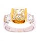 1.70 Ct. Princess Cut Fancy Color Diamond Engagement Ring.