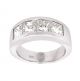 18Kt White Gold 4 Princess Cut Diamonds 2.74 Carat Total Weight Wedding Ring.