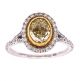 18Kt White Gold 1.24 Carat Fancy Color Oval Shape Diamond Ring.
