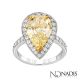 18Kt 2-Tone Gold 4.79 Carat Fancy Color Pear Shape Diamond Engagement Ring.
