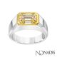 18Kt 2-Tone Gold 4.02 Carat Emerald Cut Diamond Ring.