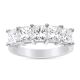 18Kt White Gold 5 Princess Cut Diamonds 2.68 Carat Total Weight Wedding Ring.