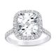 3.38 Ct. Cushion Cut Diamond Halo Engagement Ring.