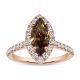 1.51 Ct. GIA Certified Marquise Shape Fancy Deep Yellow Brown Color Diamond Engagement Ring.